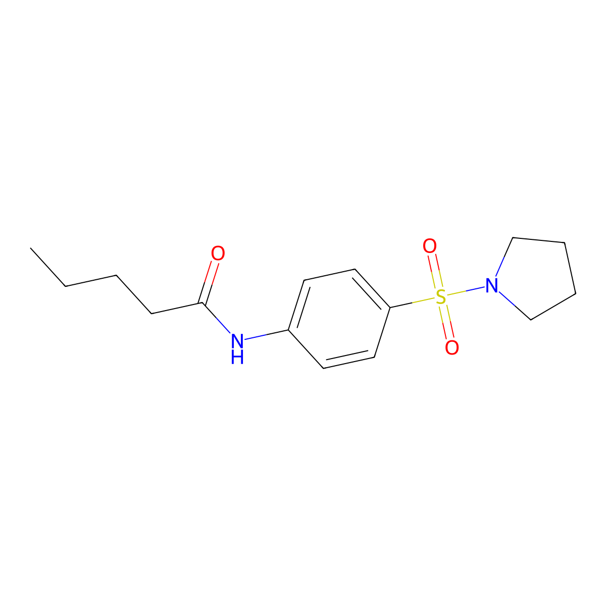 N-(4-pyrrolidin-1-ylsulfonylphenyl)pentanamide molecular structure, CAS 663183-27-5