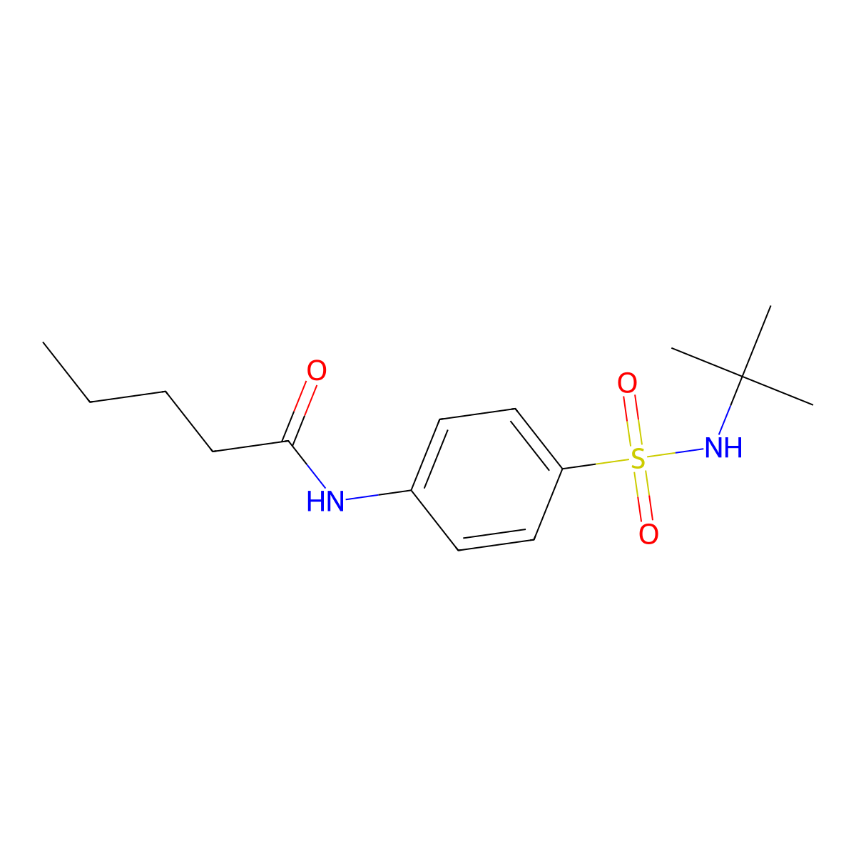 N-[4-(tert-butylsulfamoyl)phenyl]pentanamide molecular structure, CAS 663183-29-7