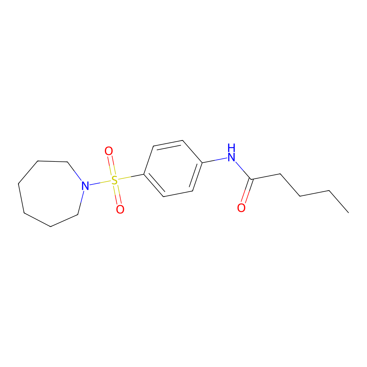 N-[4-(azepan-1-ylsulfonyl)phenyl]pentanamide molecular structure, CAS 663183-46-8
