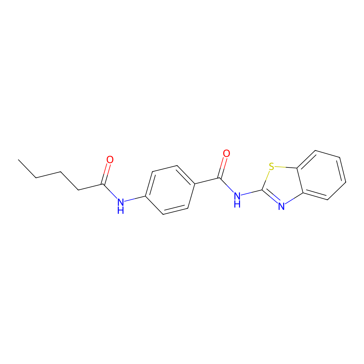 N-(1,3-benzothiazol-2-yl)-4-(pentanoylamino)benzamide molecular structure, CAS 663183-51-5
