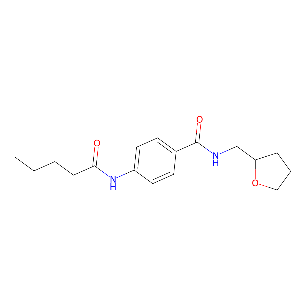 4-(pentanoylamino)-N-(tetrahydrofuran-2-ylmethyl)benzamide molecular structure, CAS 663183-66-2