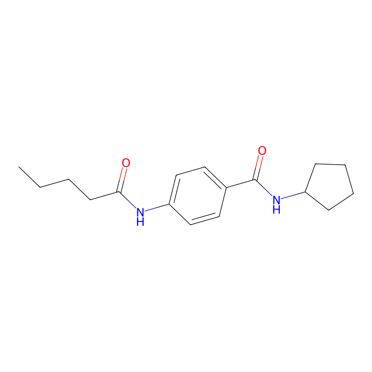 N-cyclopentyl-4-(pentanoylamino)benzamide molecular structure, CAS 663183-74-2