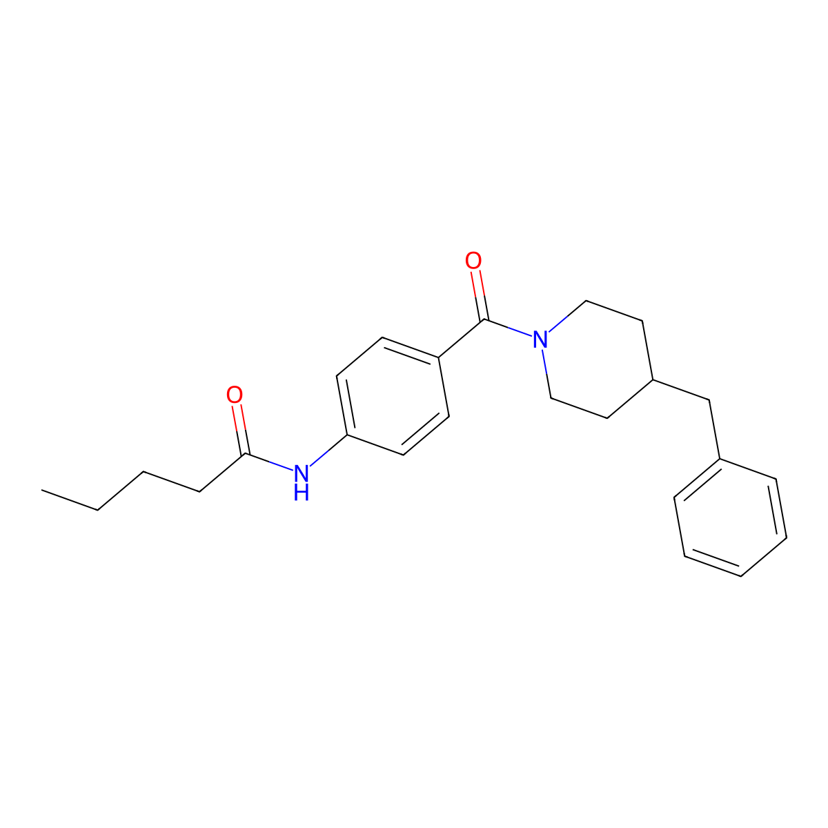 N-[4-(4-benzylpiperidine-1-carbonyl)phenyl]pentanamide molecular structure, CAS 663183-76-4