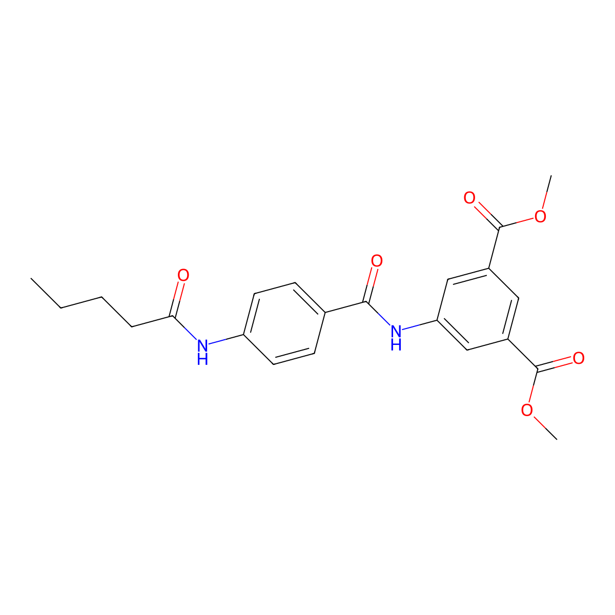 Methyl 3-(methoxycarbonyl)-5-{[4-(pentanoylamino)phenyl]carbonylamino}benzoate molecular structure, CAS 663183-78-6