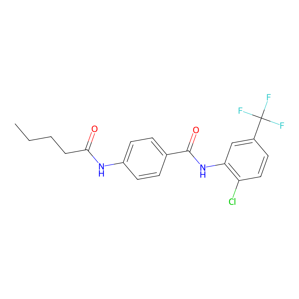 N-[2-chloro-5-(trifluoromethyl)phenyl]-4-(pentanoylamino)benzamide molecular structure, CAS 663183-92-4