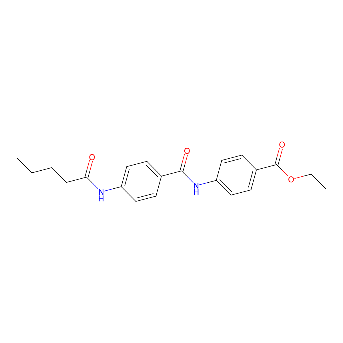 Ethyl 4-(4-pentanamidobenzamido)benzoate molecular structure, CAS 663183-93-5