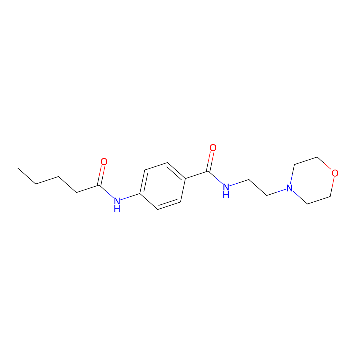 N-(2-morpholin-4-ylethyl)-4-(pentanoylamino)benzamide molecular structure, CAS 663183-95-7