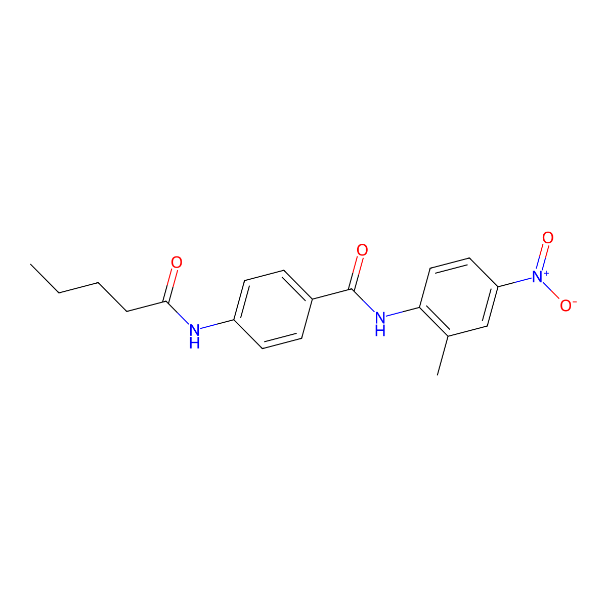 N-(2-methyl-4-nitrophenyl)-4-(pentanoylamino)benzamide molecular structure, CAS 663184-02-9