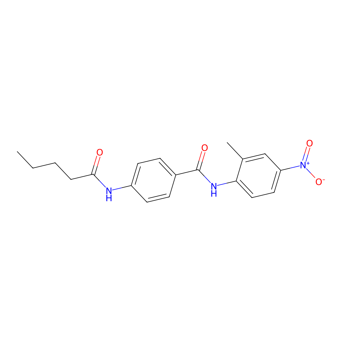 N-(2-methyl-4-nitrophenyl)-4-(pentanoylamino)benzamide molecular structure, CAS 663184-02-9