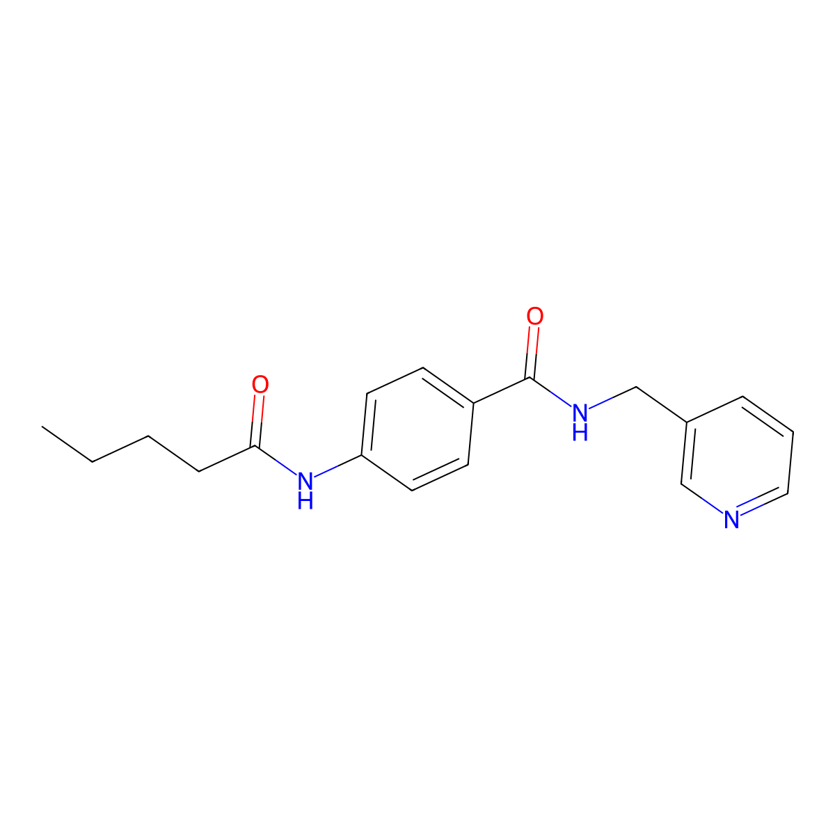 4-(pentanoylamino)-N-(pyridin-3-ylmethyl)benzamide molecular structure, CAS 663184-06-3