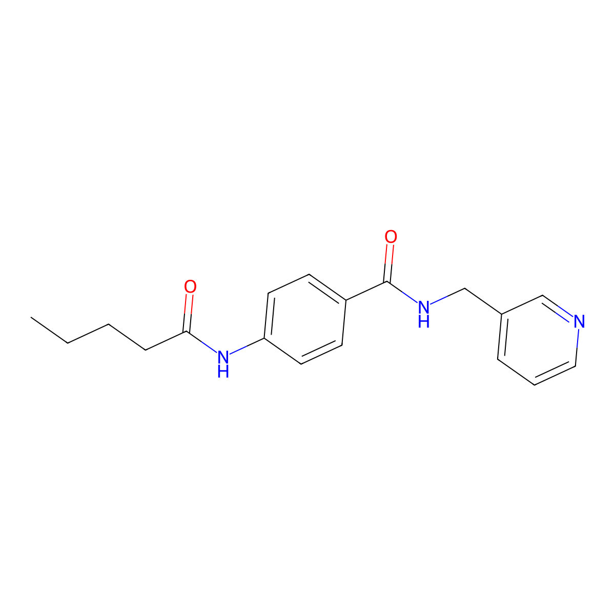 4-(pentanoylamino)-N-(pyridin-3-ylmethyl)benzamide molecular structure, CAS 663184-06-3
