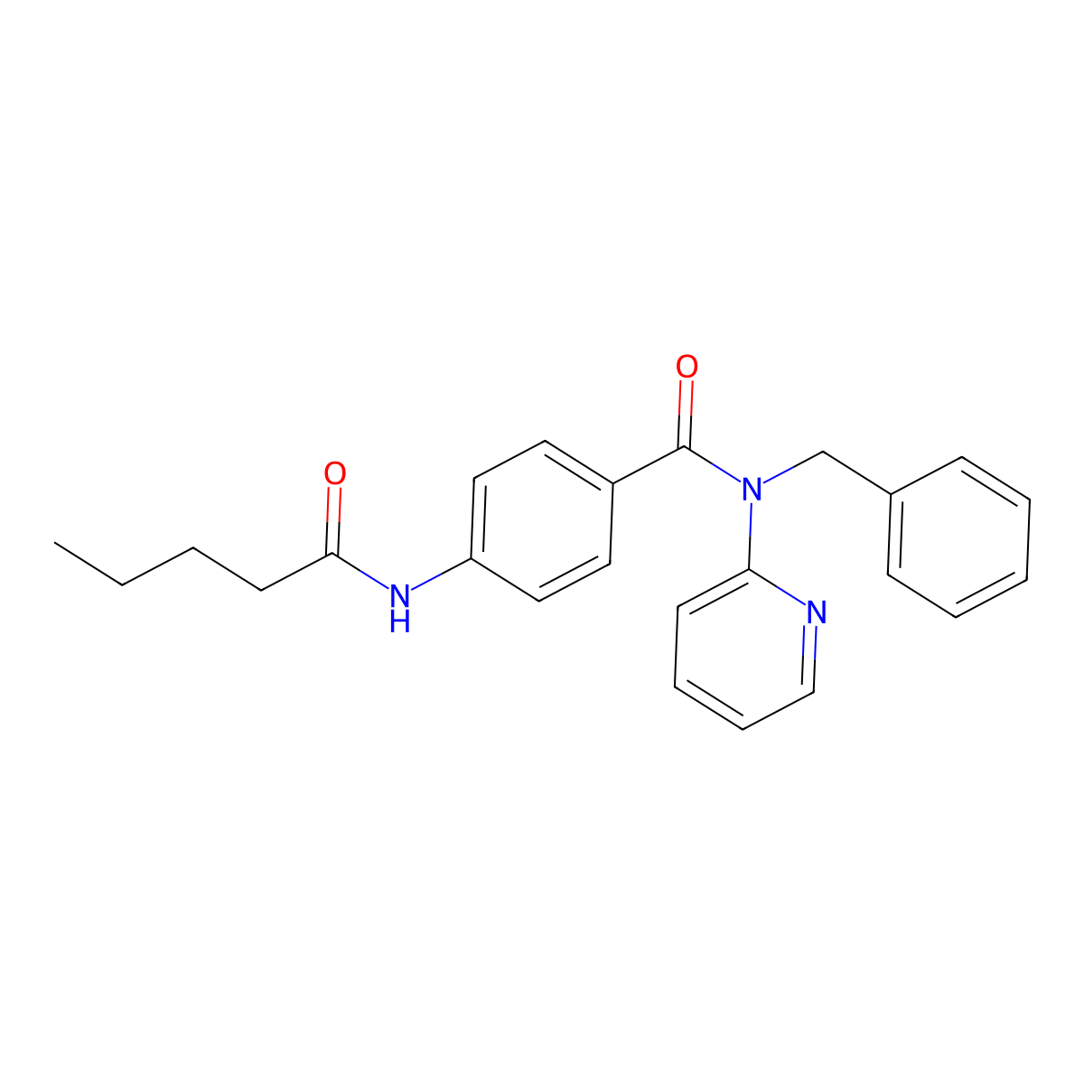 N-benzyl-4-(pentanoylamino)-N-pyridin-2-ylbenzamide molecular structure, CAS 663184-15-4