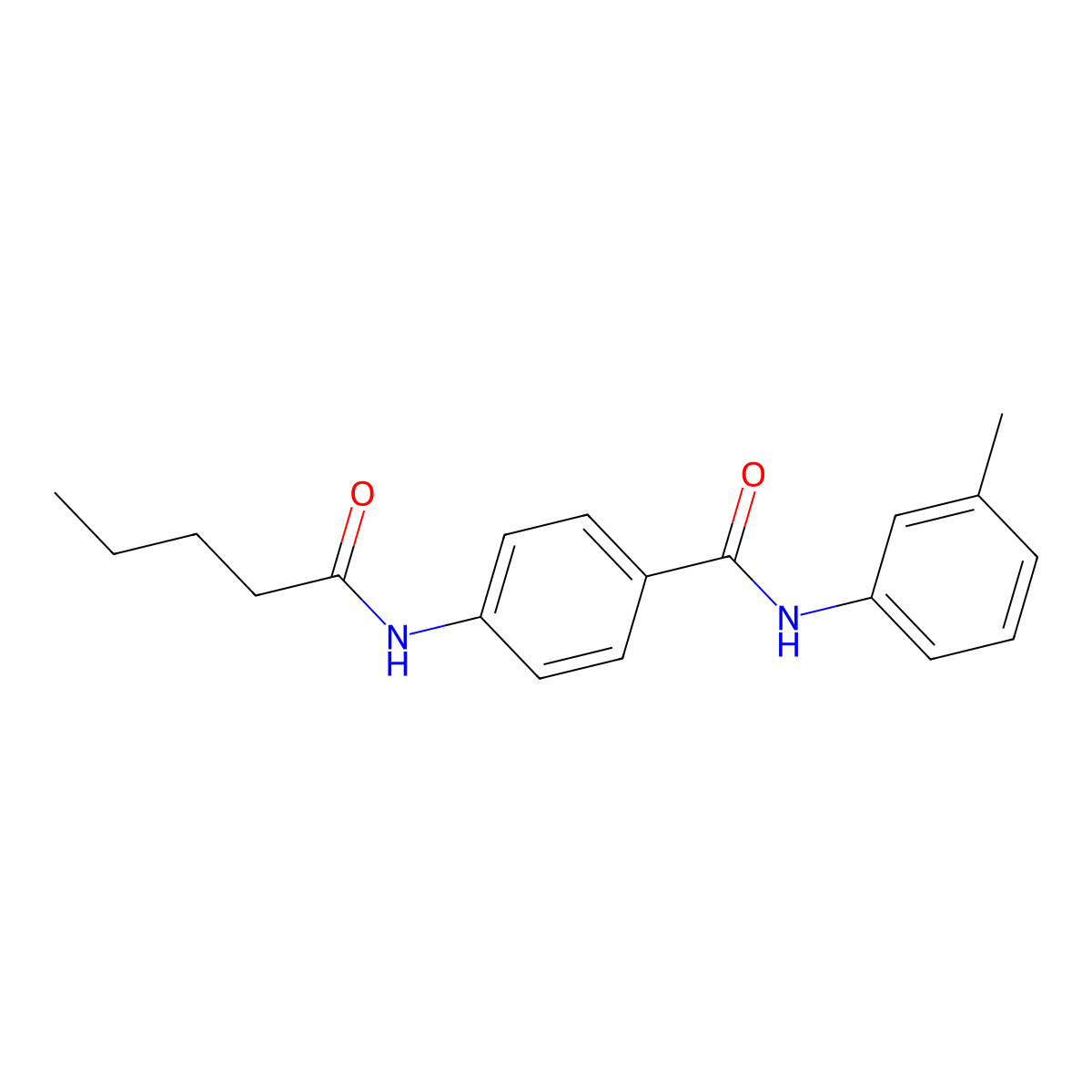 N-(3-methylphenyl)-4-(pentanoylamino)benzamide molecular structure, CAS 663184-18-7