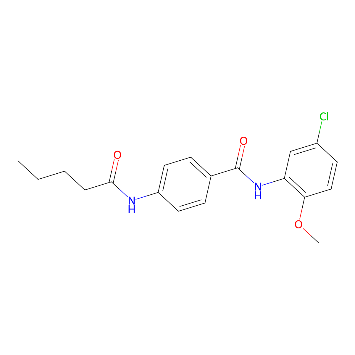 N-(5-chloro-2-methoxyphenyl)-4-(pentanoylamino)benzamide molecular structure, CAS 663184-20-1