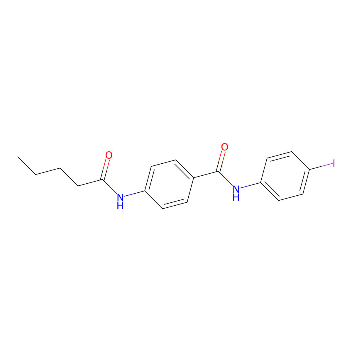 N-(4-iodophenyl)-4-(pentanoylamino)benzamide molecular structure, CAS 663184-21-2