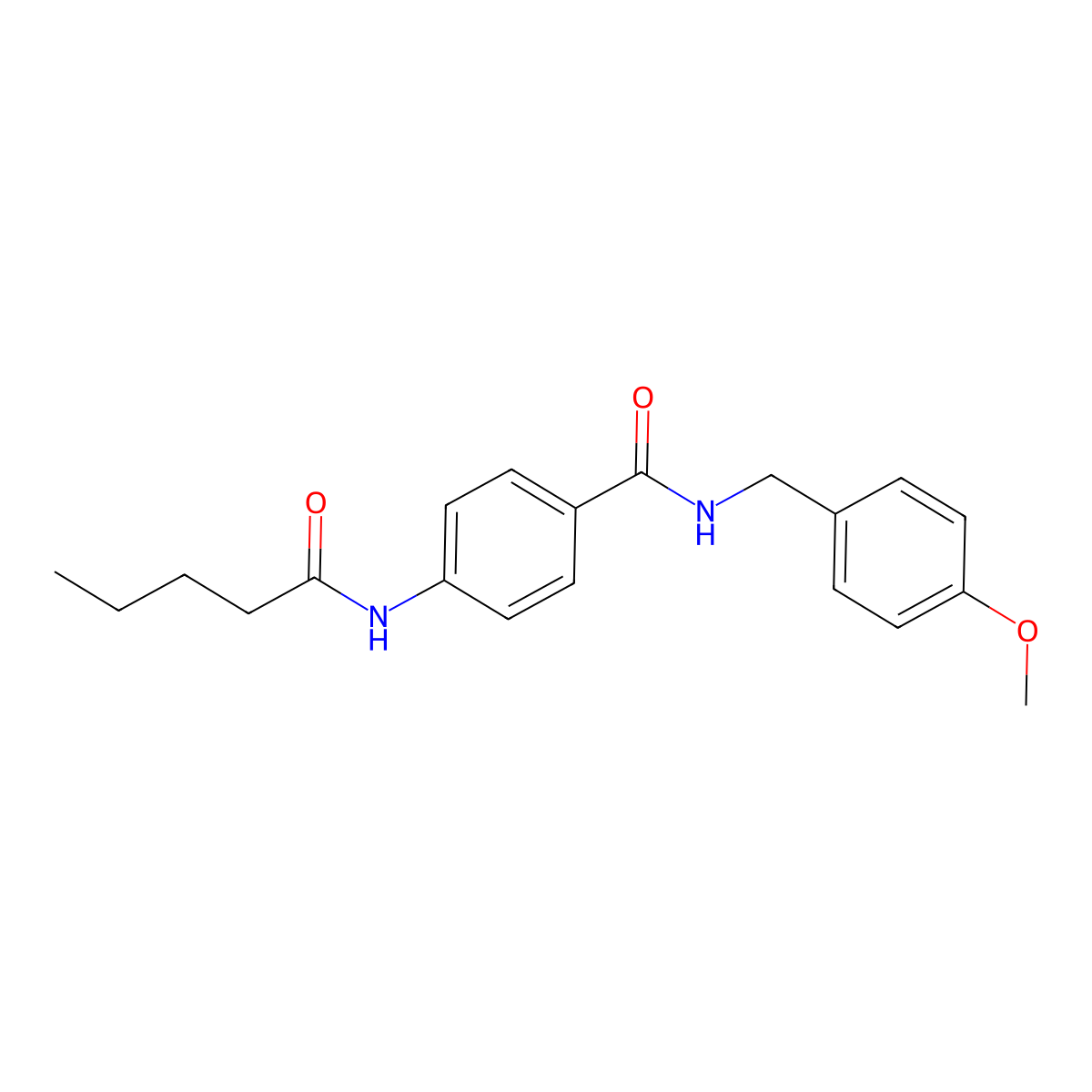 N-(4-methoxybenzyl)-4-(pentanoylamino)benzamide molecular structure, CAS 663184-29-0