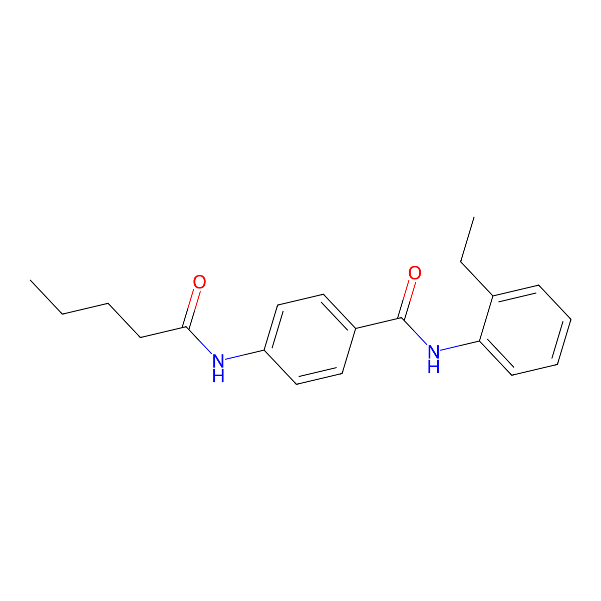 N-(2-ethylphenyl)-4-(pentanoylamino)benzamide molecular structure, CAS 663184-31-4