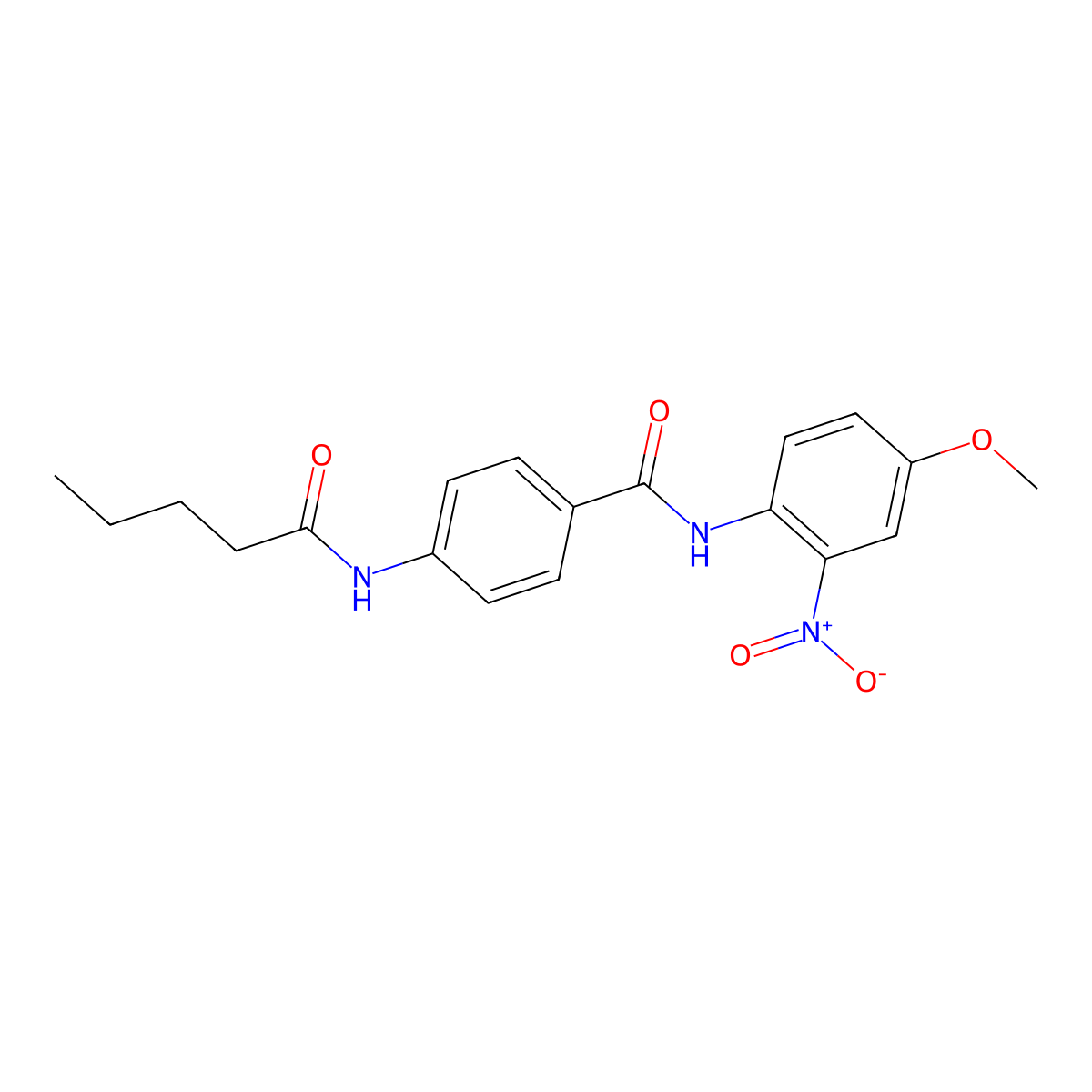 N-(4-methoxy-2-nitrophenyl)-4-(pentanoylamino)benzamide molecular structure, CAS 663184-34-7