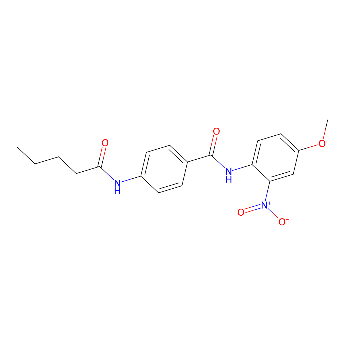 N-(4-methoxy-2-nitrophenyl)-4-(pentanoylamino)benzamide molecular structure, CAS 663184-34-7
