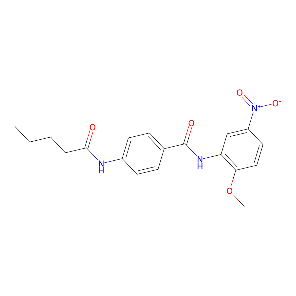 N-(2-methoxy-5-nitrophenyl)-4-(pentanoylamino)benzamide molecular structure, CAS 663184-36-9