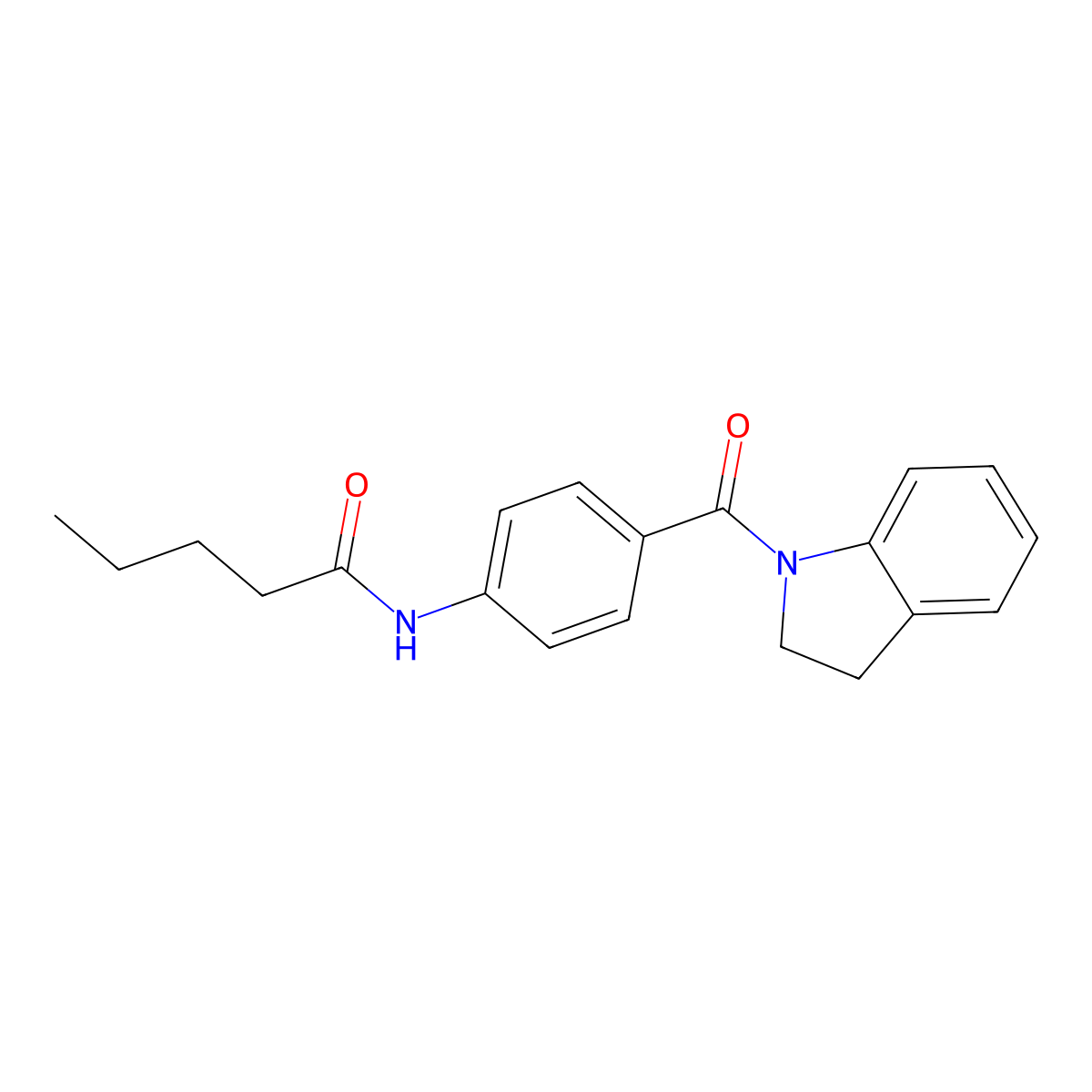 N-[4-(2,3-dihydroindole-1-carbonyl)phenyl]pentanamide molecular structure, CAS 663184-39-2