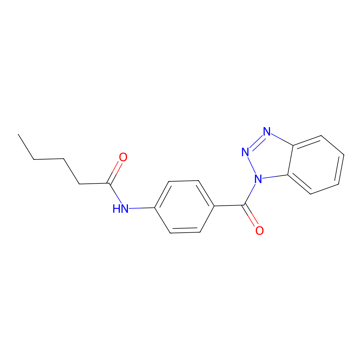 N-[4-(benzotriazole-1-carbonyl)phenyl]pentanamide molecular structure, CAS 663184-42-7
