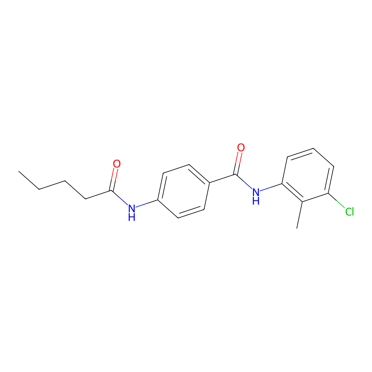 N-(3-chloro-2-methylphenyl)-4-(pentanoylamino)benzamide molecular structure, CAS 663184-60-9