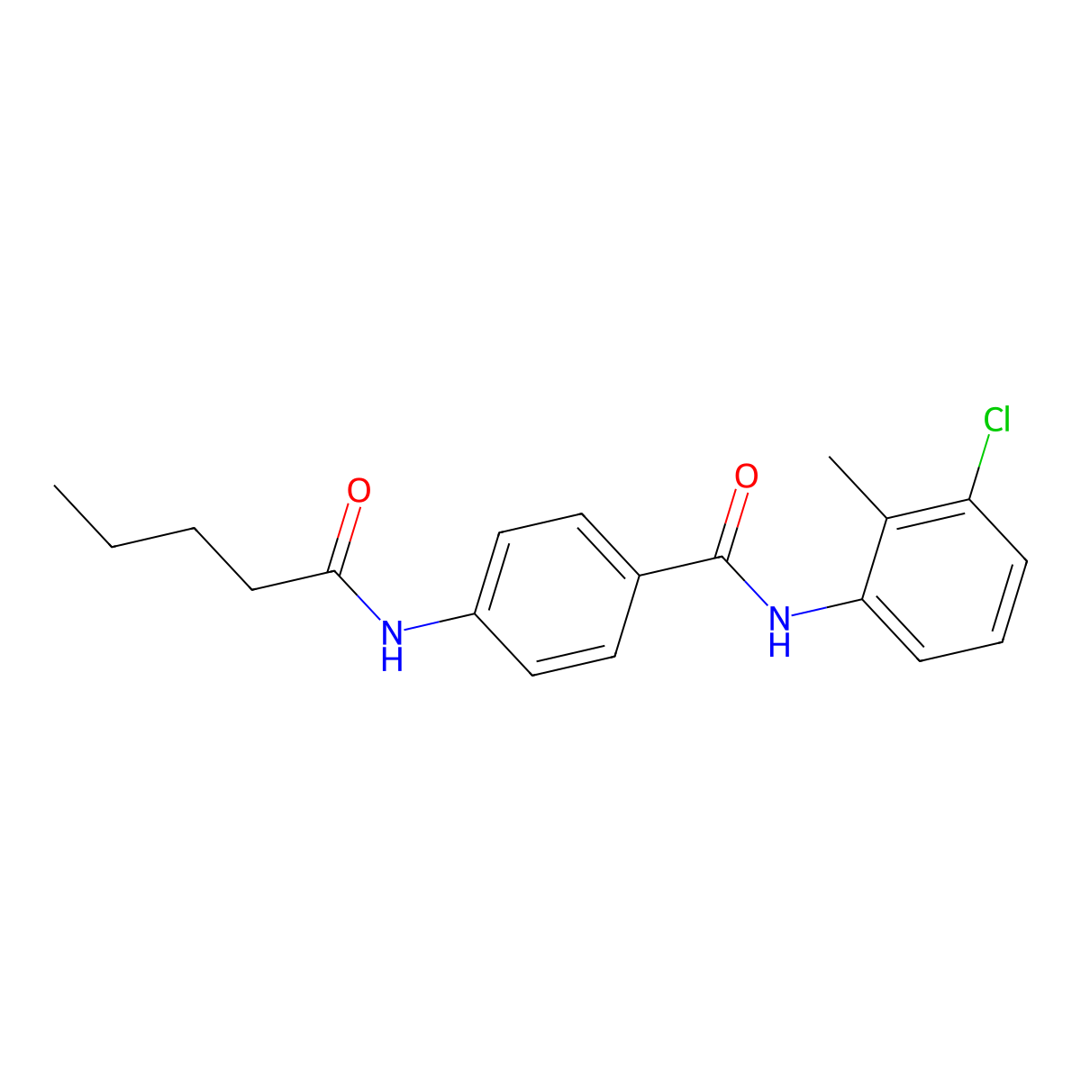 N-(3-chloro-2-methylphenyl)-4-(pentanoylamino)benzamide molecular structure, CAS 663184-60-9