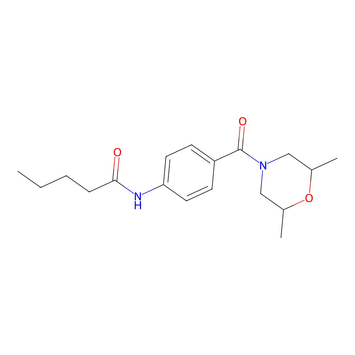 N-[4-(2,6-dimethylmorpholine-4-carbonyl)phenyl]pentanamide molecular structure, CAS 663184-65-4