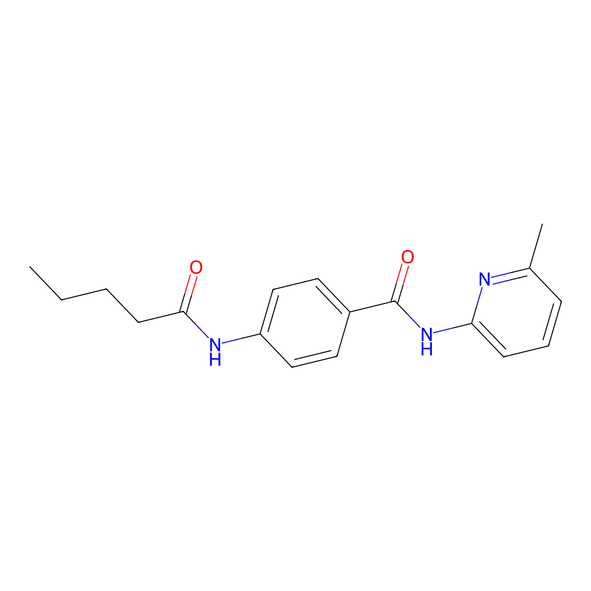N-(6-methylpyridin-2-yl)-4-(pentanoylamino)benzamide molecular structure, CAS 663184-70-1