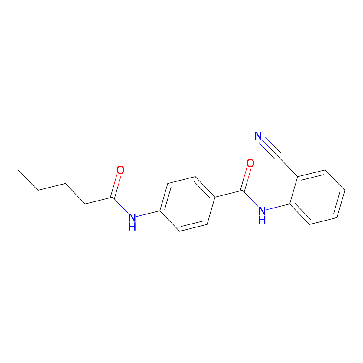 N-(2-cyanophenyl)-4-(pentanoylamino)benzamide molecular structure, CAS 663185-01-1