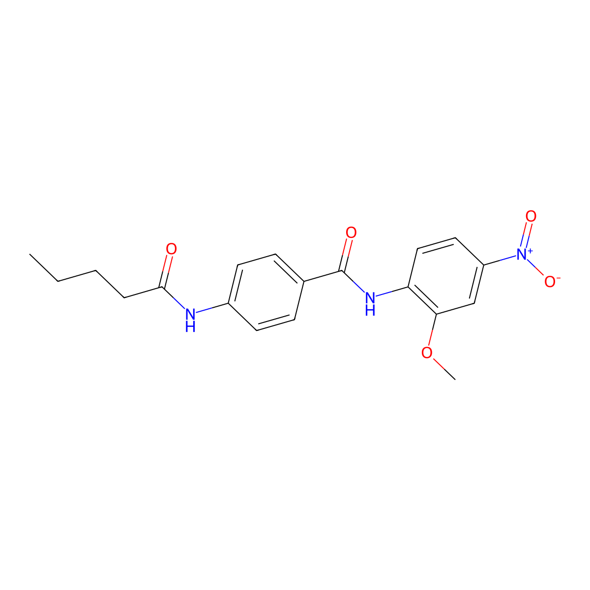 N-(2-methoxy-4-nitrophenyl)-4-(pentanoylamino)benzamide molecular structure, CAS 663185-09-9
