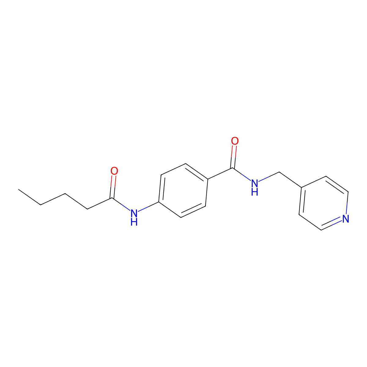 4-(pentanoylamino)-N-(pyridin-4-ylmethyl)benzamide molecular structure, CAS 663185-11-3