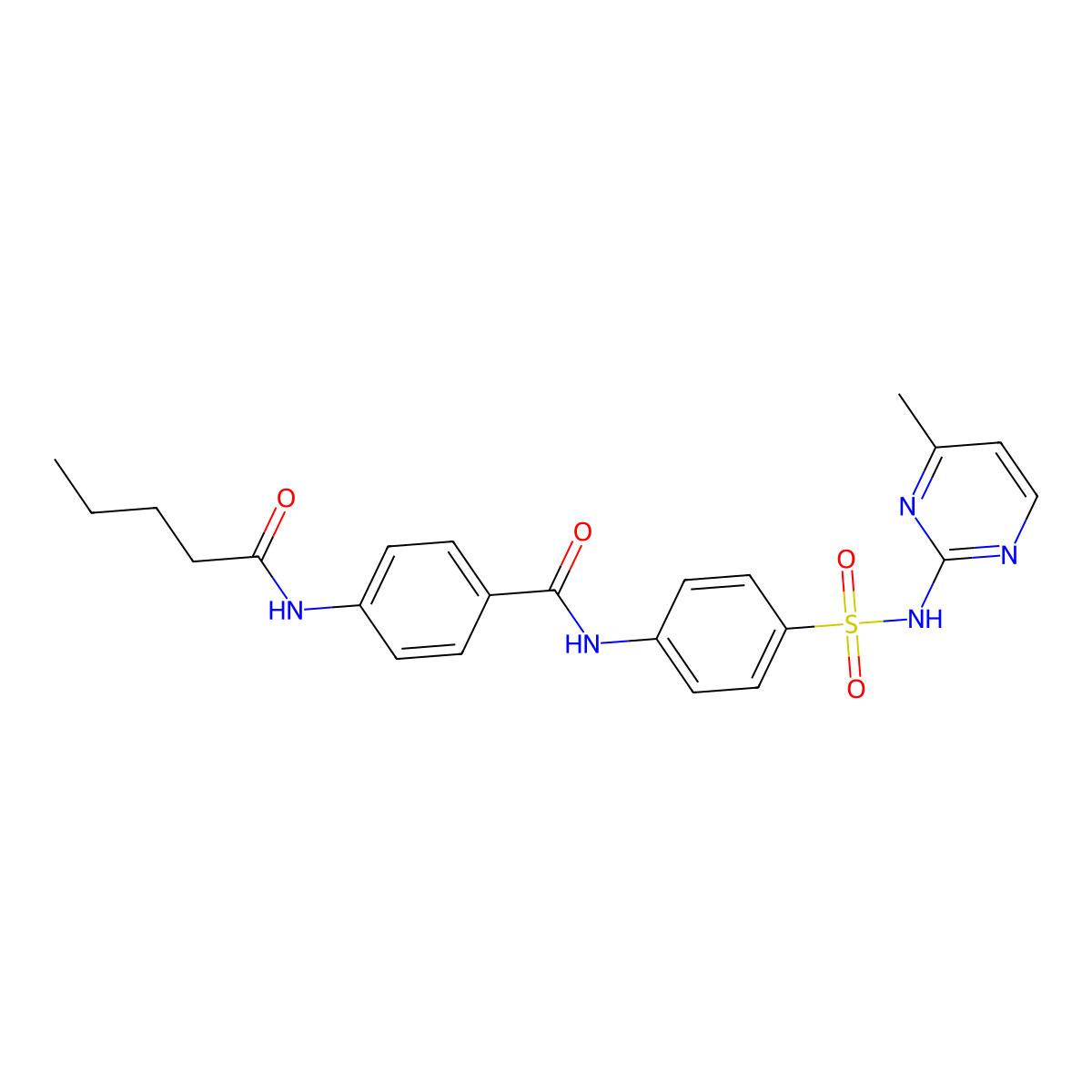 N-[4-[(4-methylpyrimidin-2-yl)sulfamoyl]phenyl]-4-(pentanoylamino)benzamide molecular structure, CAS 663185-21-5