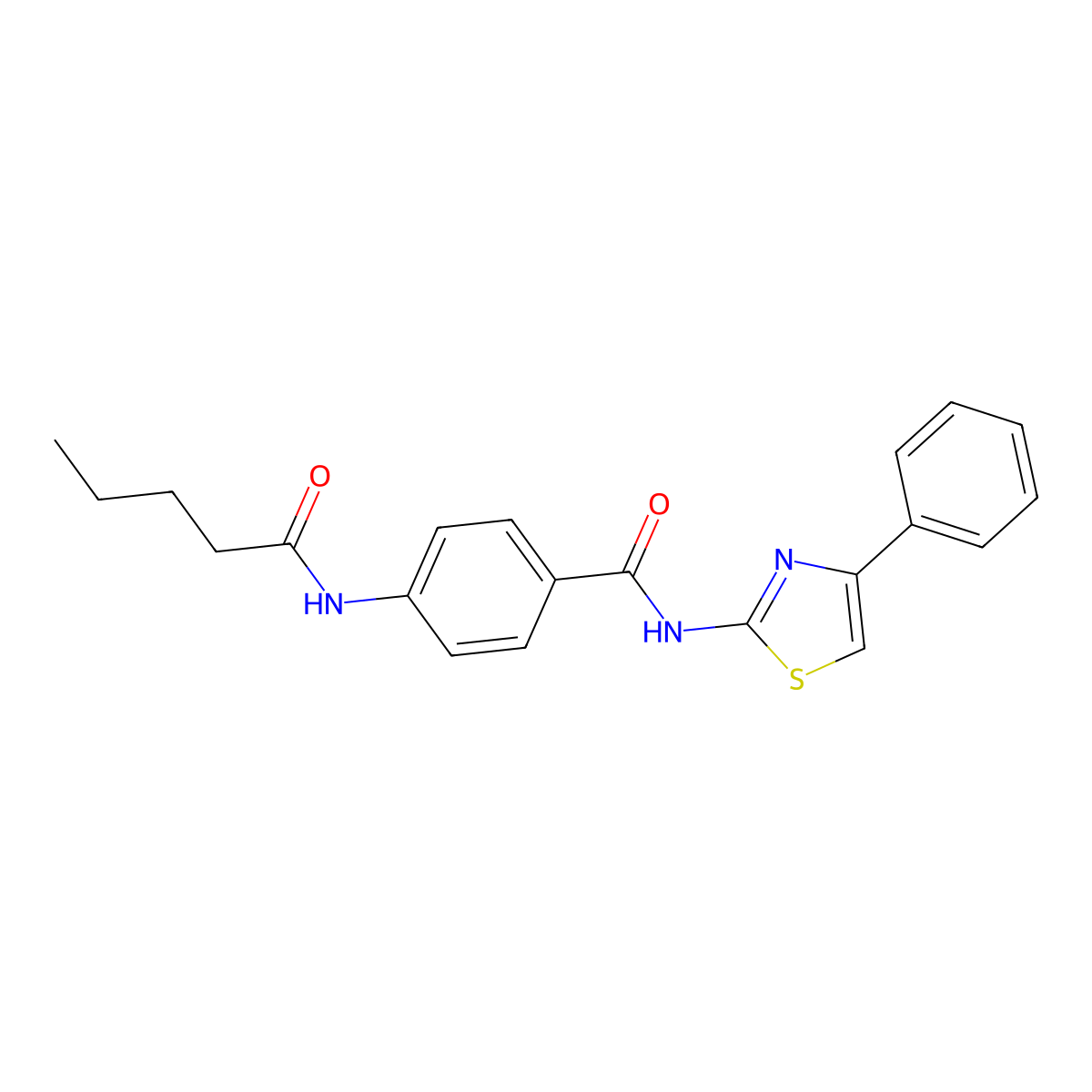 4-(pentanoylamino)-N-(4-phenyl-1,3-thiazol-2-yl)benzamide molecular structure, CAS 663185-49-7