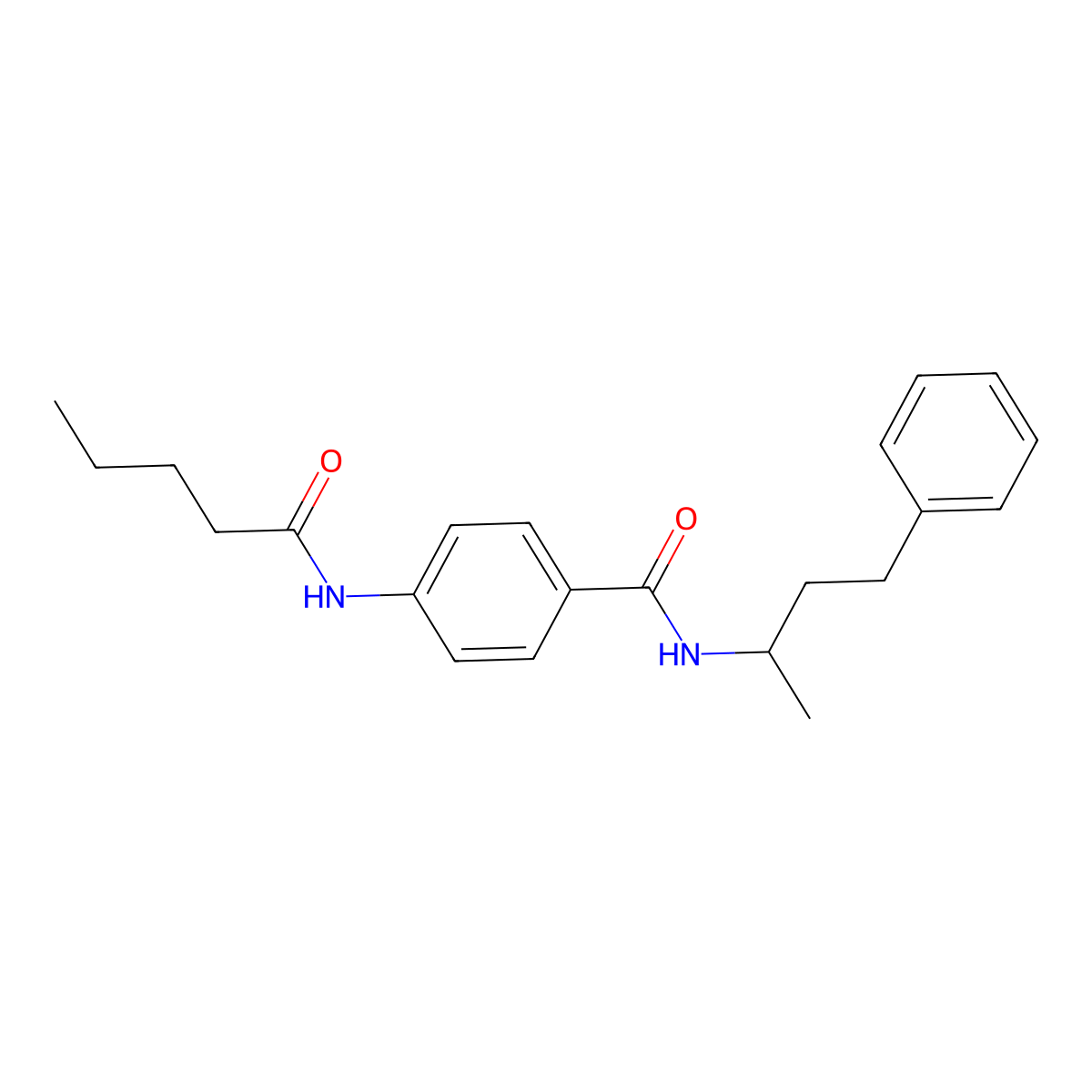 4-(pentanoylamino)-N-(4-phenylbutan-2-yl)benzamide molecular structure, CAS 663185-51-1
