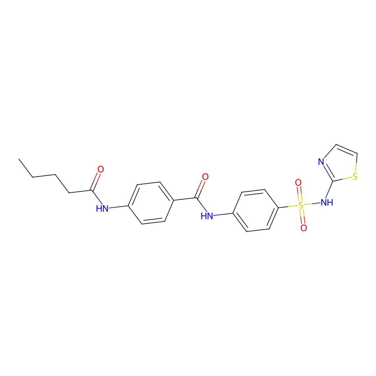 4-(pentanoylamino)-N-[4-(1,3-thiazol-2-ylsulfamoyl)phenyl]benzamide molecular structure, CAS 663185-55-5