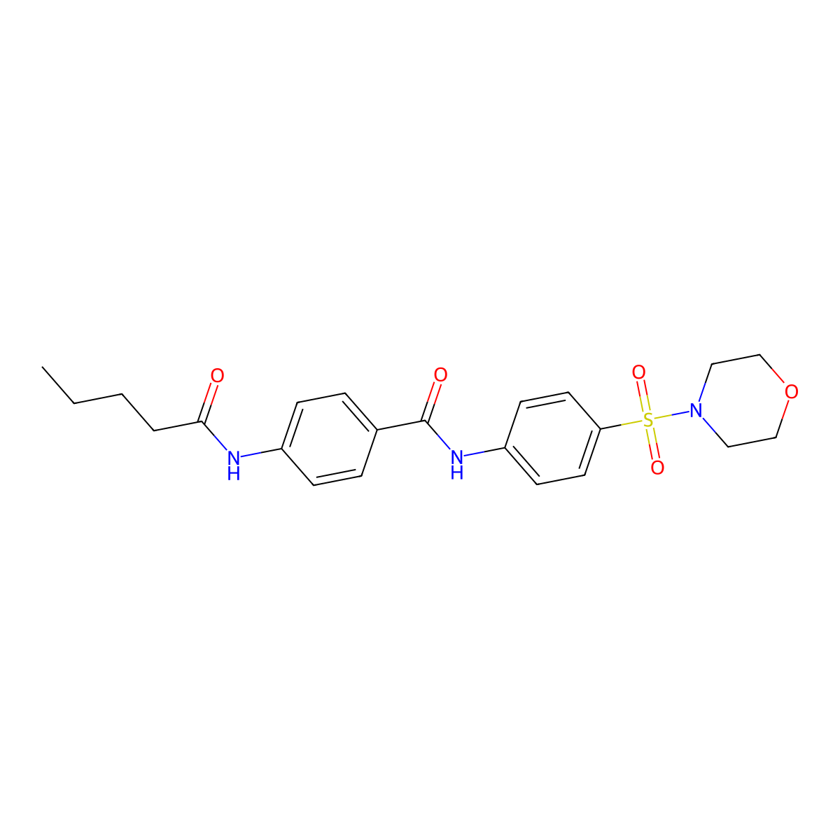 N-(4-morpholin-4-ylsulfonylphenyl)-4-(pentanoylamino)benzamide molecular structure, CAS 663185-61-3