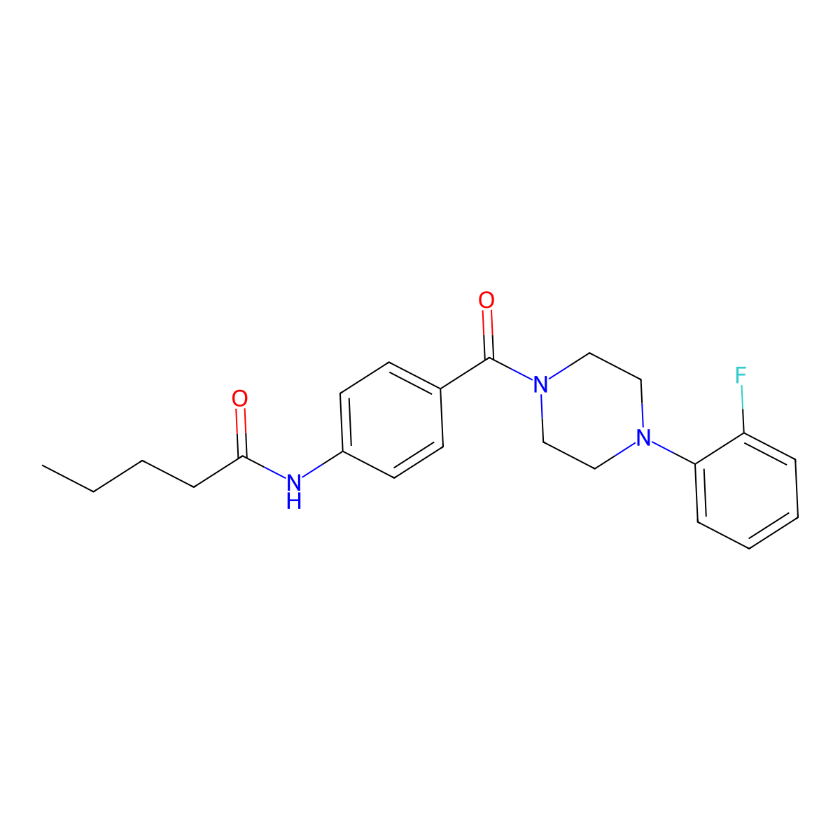 N-[4-[4-(2-fluorophenyl)piperazine-1-carbonyl]phenyl]pentanamide molecular structure, CAS 663185-64-6