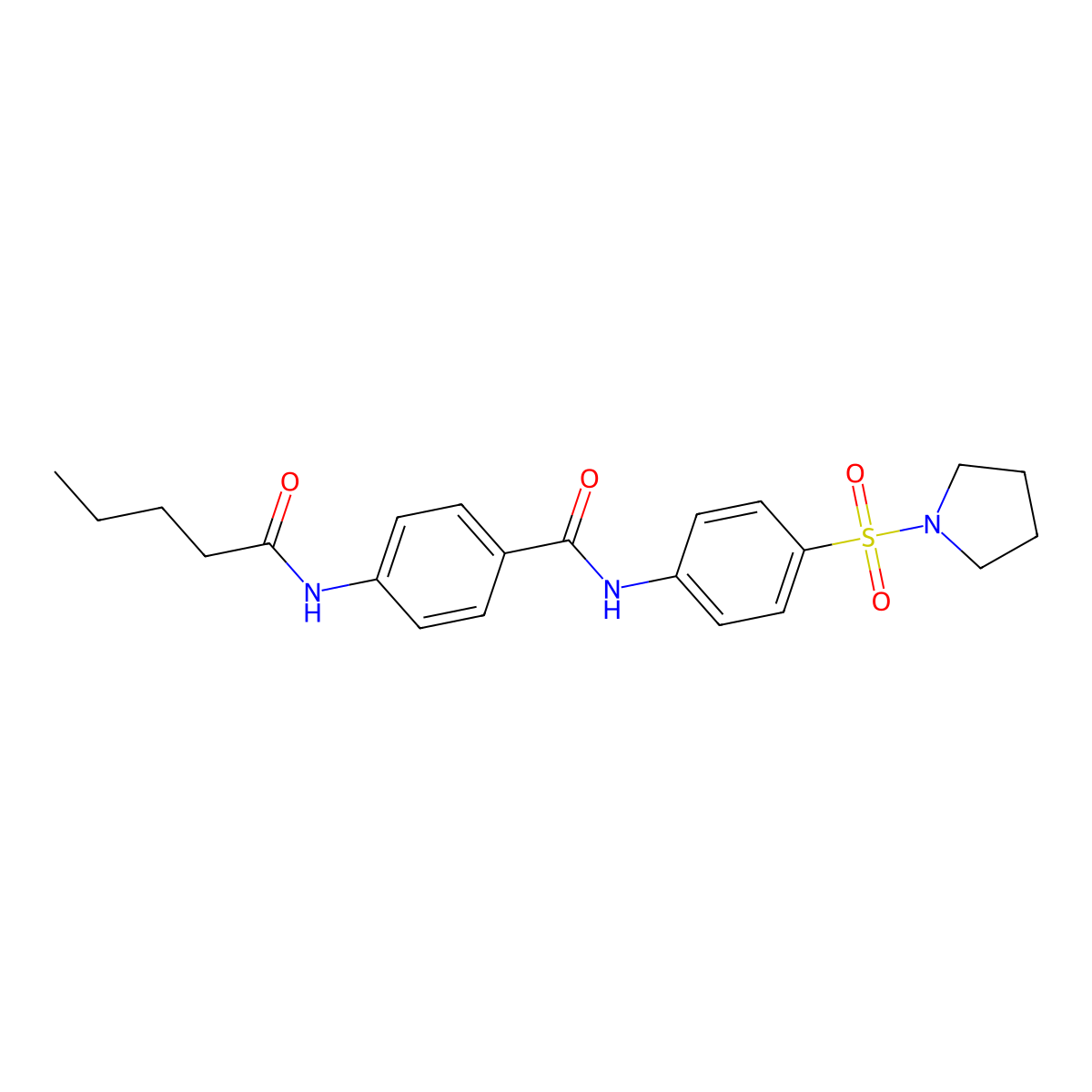 4-(pentanoylamino)-N-(4-pyrrolidin-1-ylsulfonylphenyl)benzamide molecular structure, CAS 663185-68-0