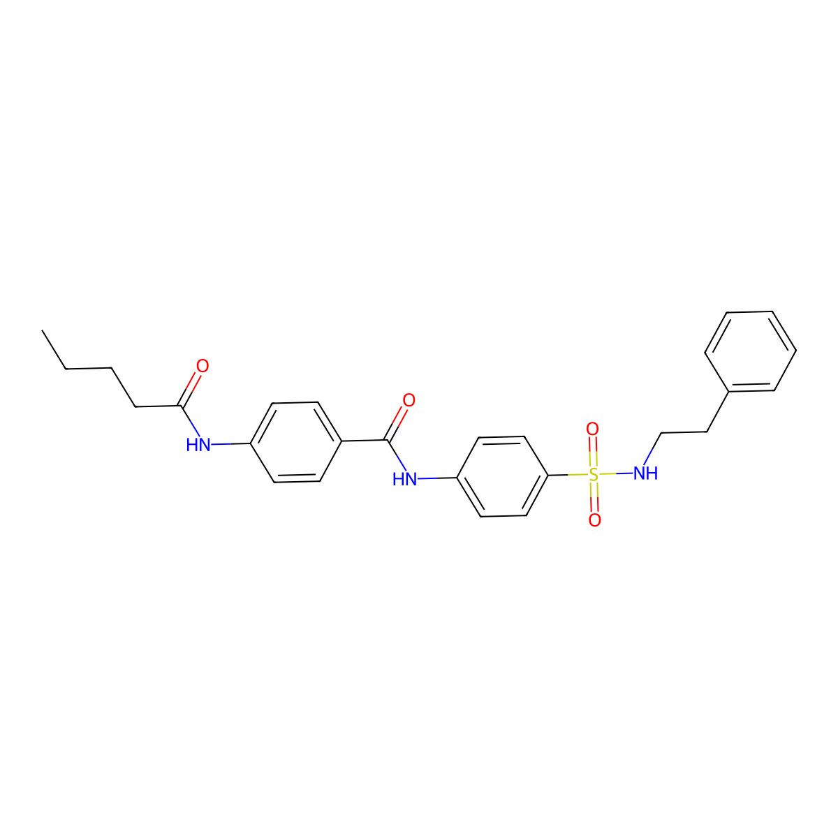 4-(pentanoylamino)-N-{4-[(2-phenylethyl)sulfamoyl]phenyl}benzamide molecular structure, CAS 663185-83-9