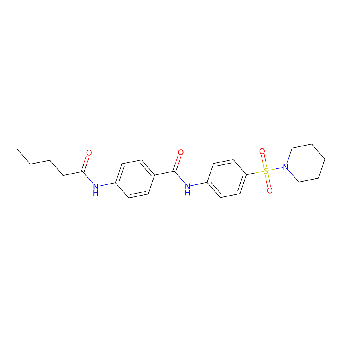 4-(pentanoylamino)-N-(4-piperidin-1-ylsulfonylphenyl)benzamide molecular structure, CAS 663185-85-1