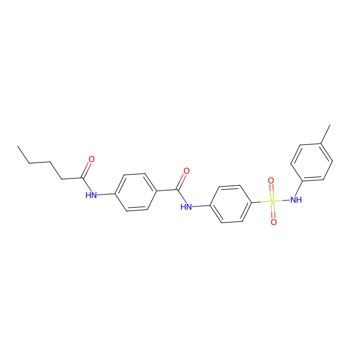 N-[4-[(4-methylphenyl)sulfamoyl]phenyl]-4-(pentanoylamino)benzamide molecular structure, CAS 663185-96-4