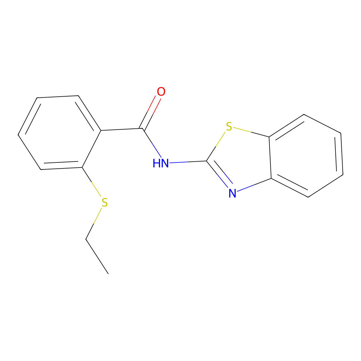 N-(1,3-benzothiazol-2-yl)-2-ethylsulfanylbenzamide molecular structure, CAS 663186-02-5