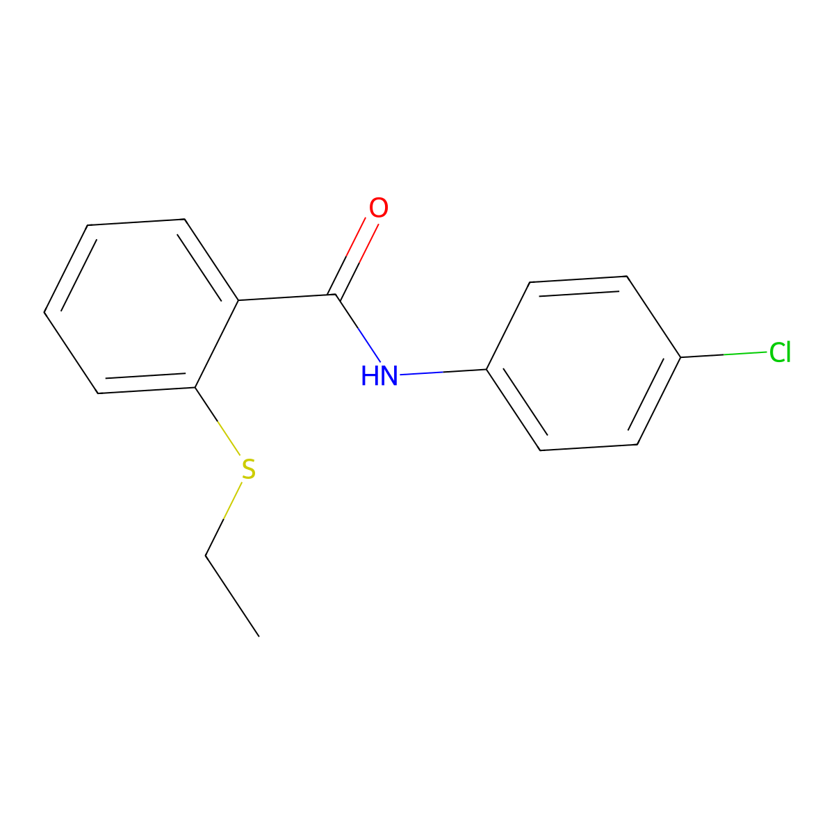 N-(4-Chlorophenyl)-2-(ethylsulfanyl)benzamide molecular structure, CAS 663186-16-1