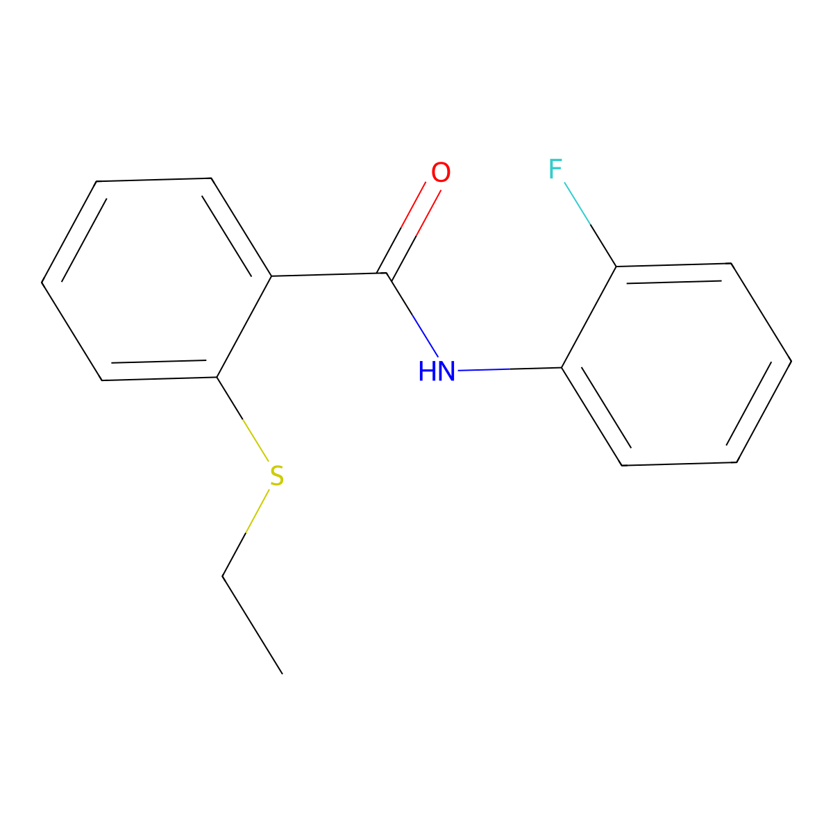 2-(ethylsulfanyl)-N-(2-fluorophenyl)benzamide molecular structure, CAS 663186-22-9