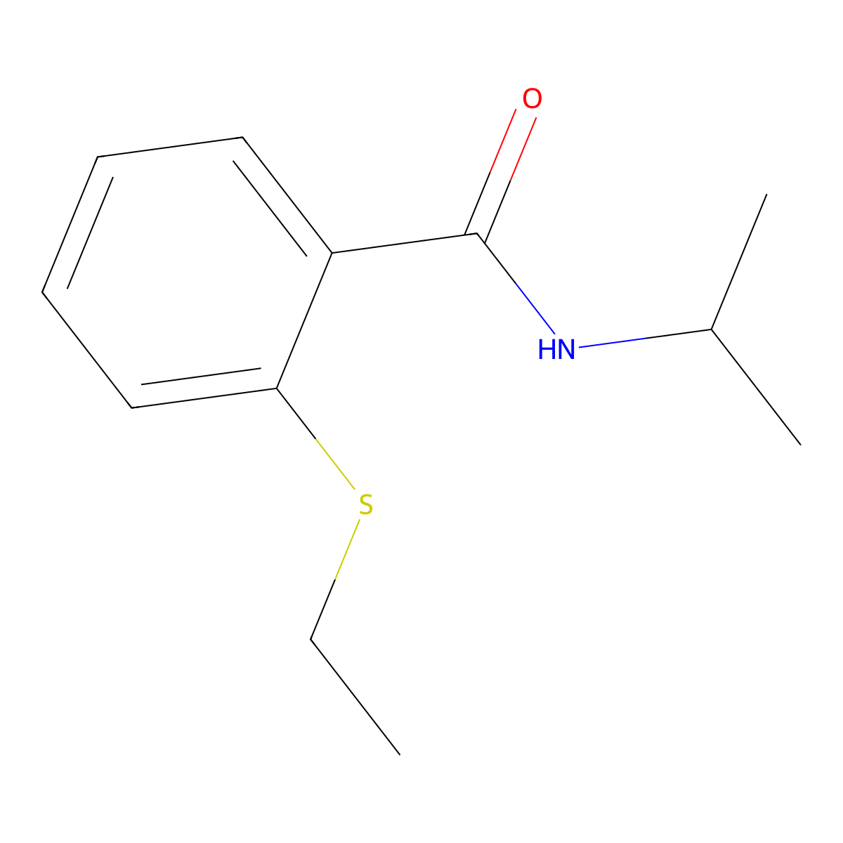 2-(ethylsulfanyl)-N-(propan-2-yl)benzamide molecular structure, CAS 663186-37-6