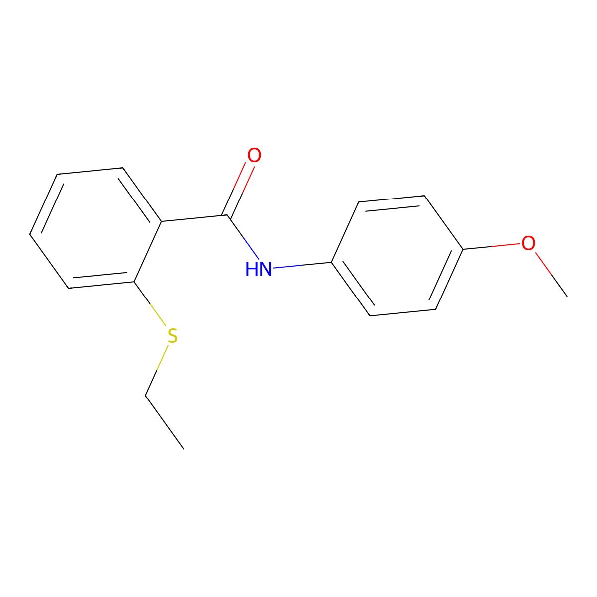 2-(ethylsulfanyl)-N-(4-methoxyphenyl)benzamide molecular structure, CAS 663186-47-8