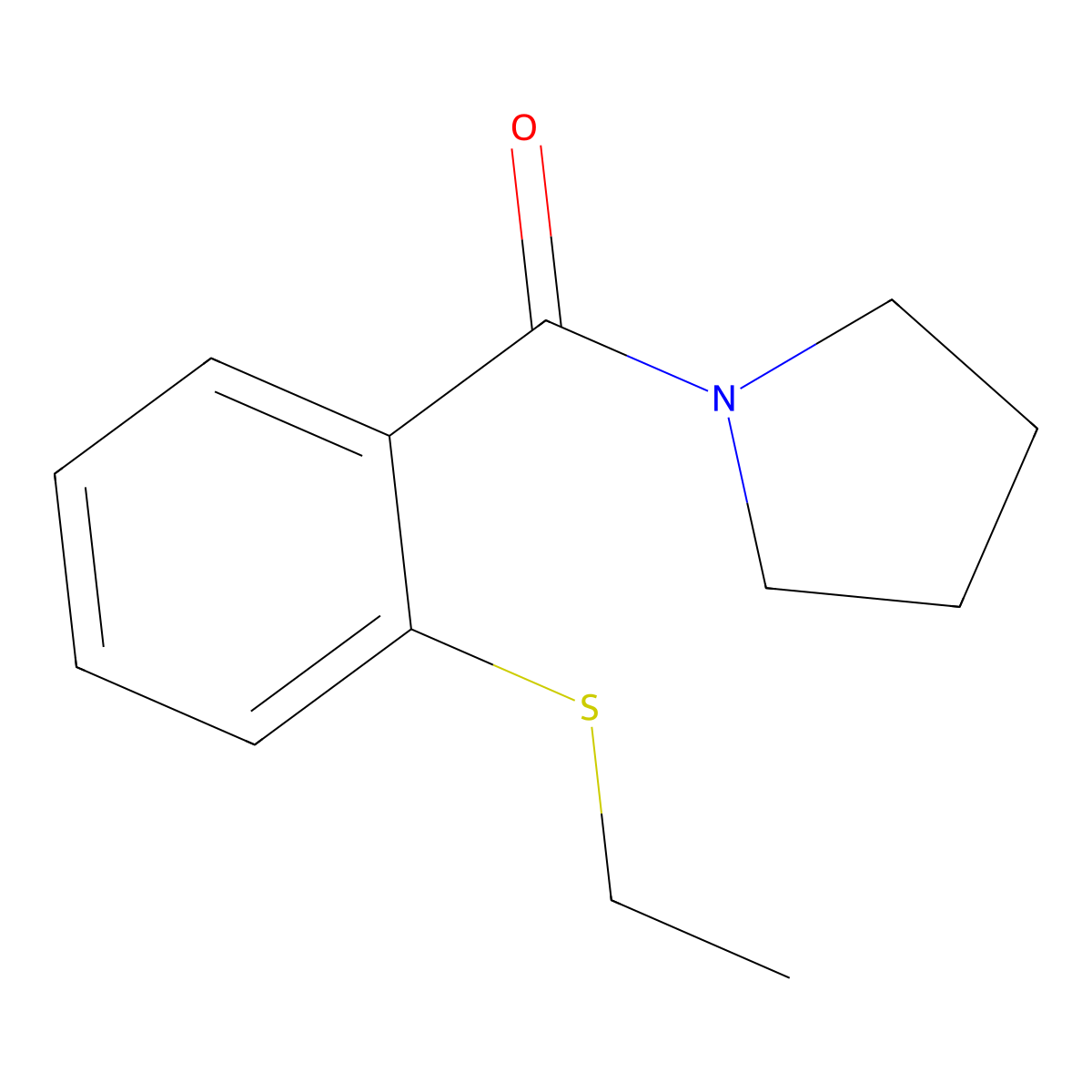 [2-(Ethylsulfanyl)phenyl](pyrrolidin-1-yl)methanone molecular structure, CAS 663186-54-7