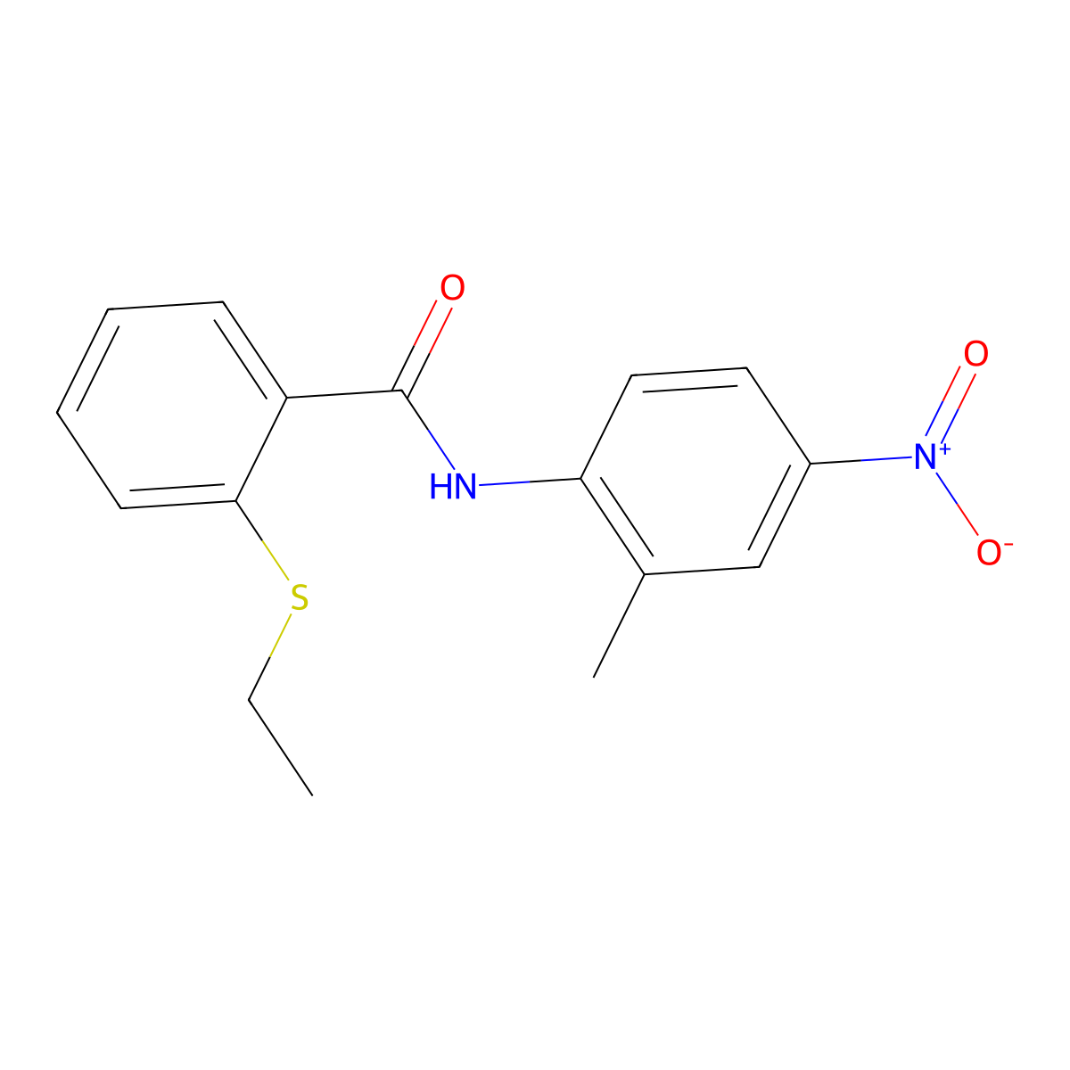 2-(ethylsulfanyl)-N-(2-methyl-4-nitrophenyl)benzamide molecular structure, CAS 663186-60-5
